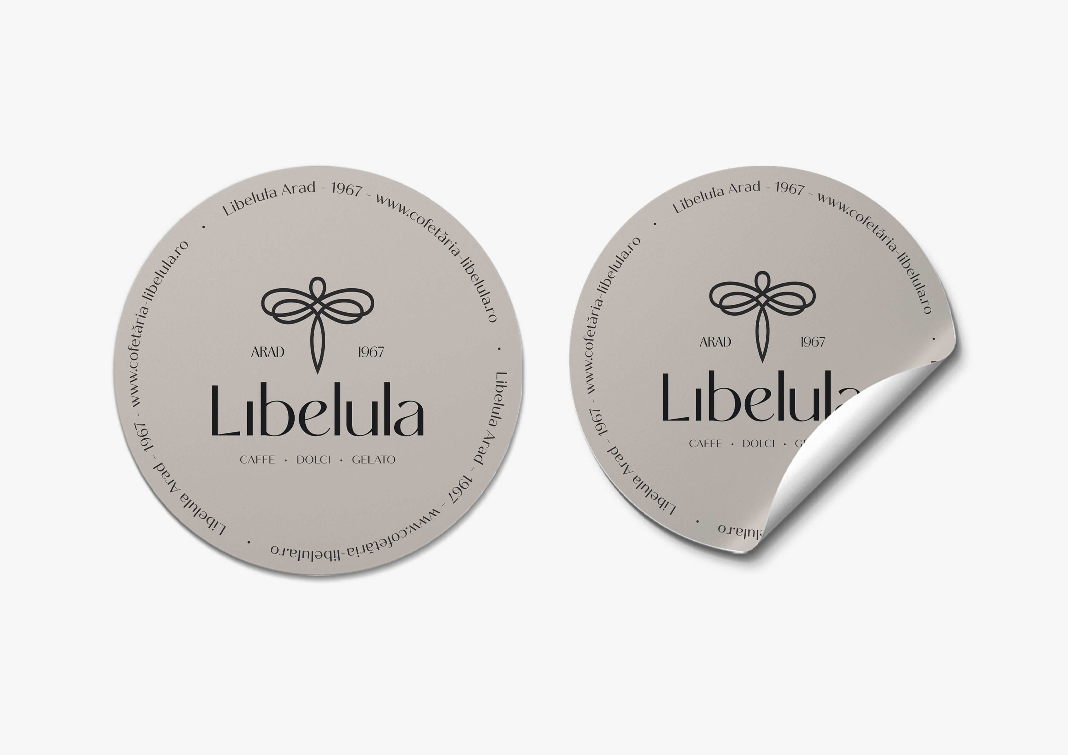 Paletă cromatică Cofetăria Libelula Arad — culori brand rebranding Invento