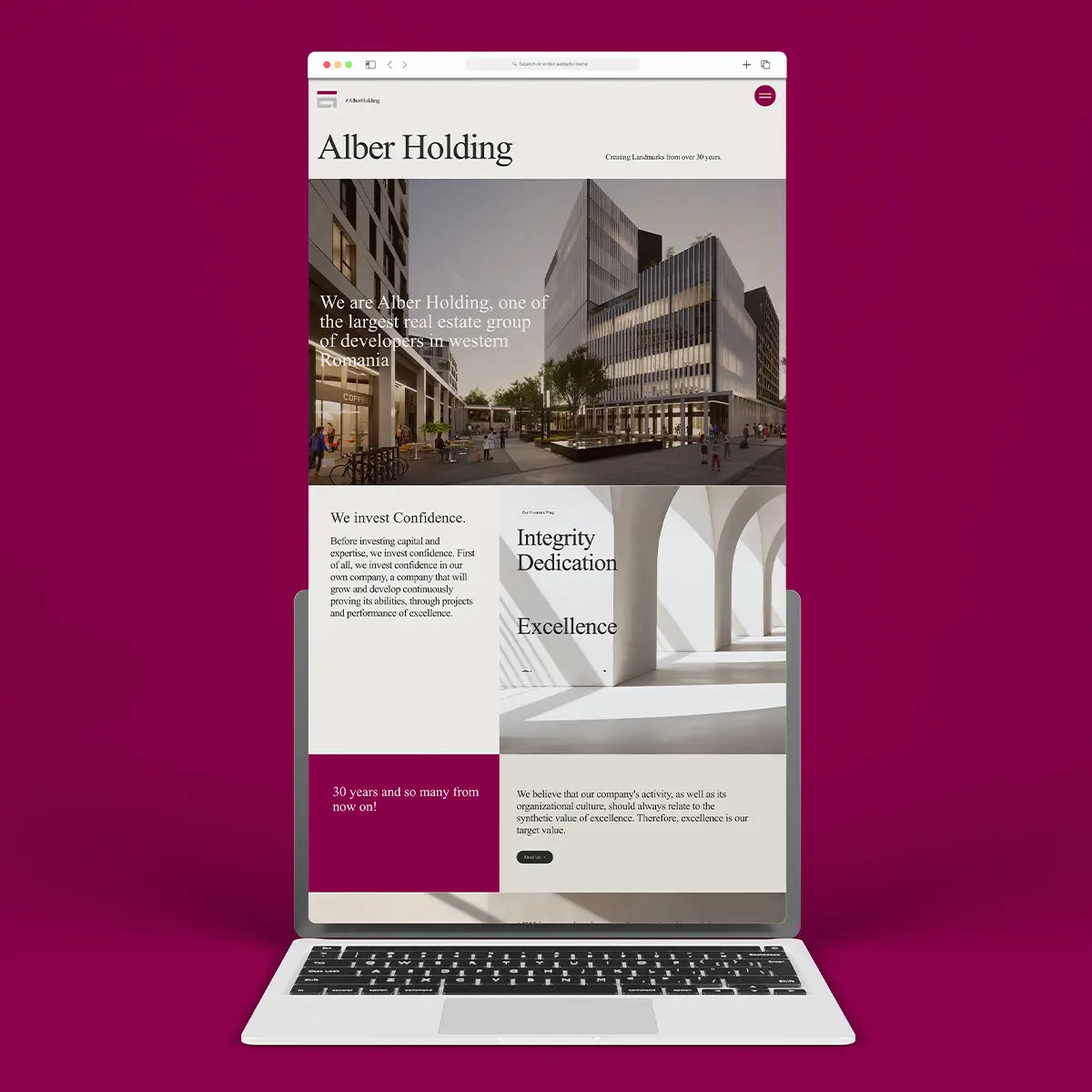 Alberholding Website — web design Invento