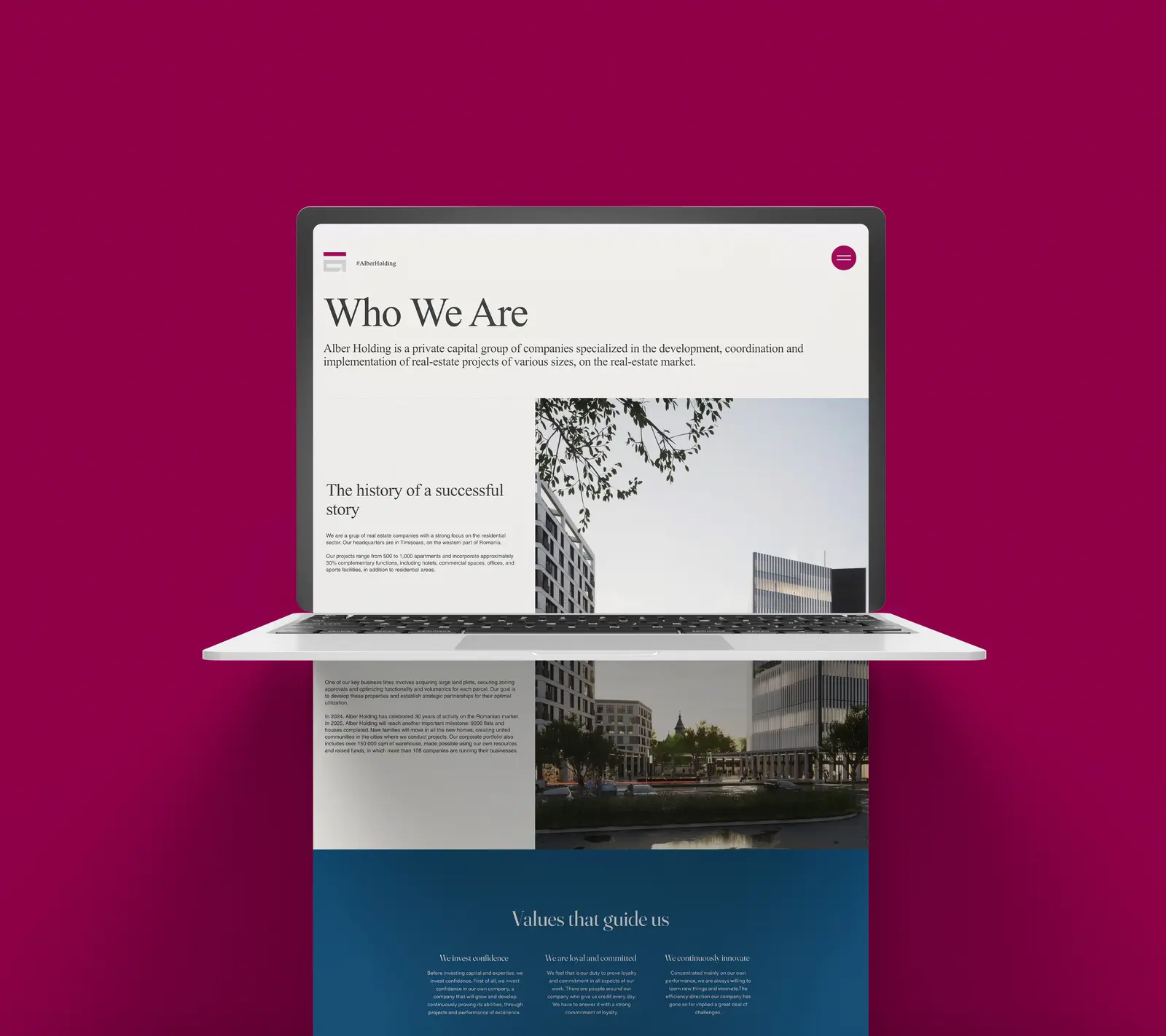 Alberholding Website2 — web design Invento